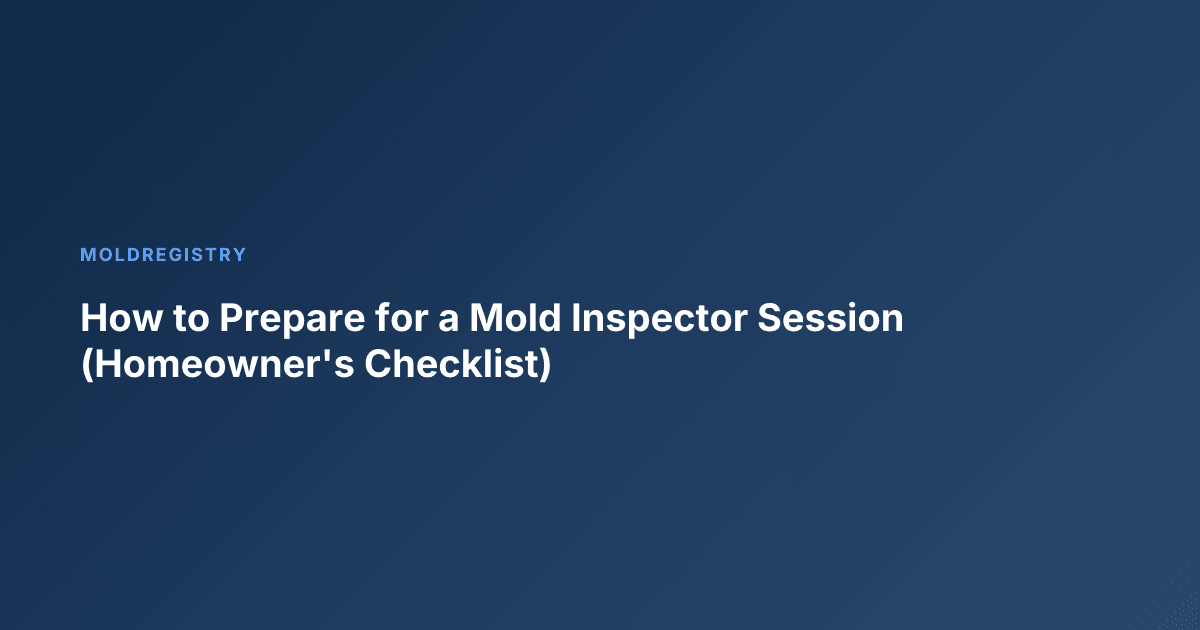 How to Prepare for a Mold Inspector Session (Homeowner's Checklist)
